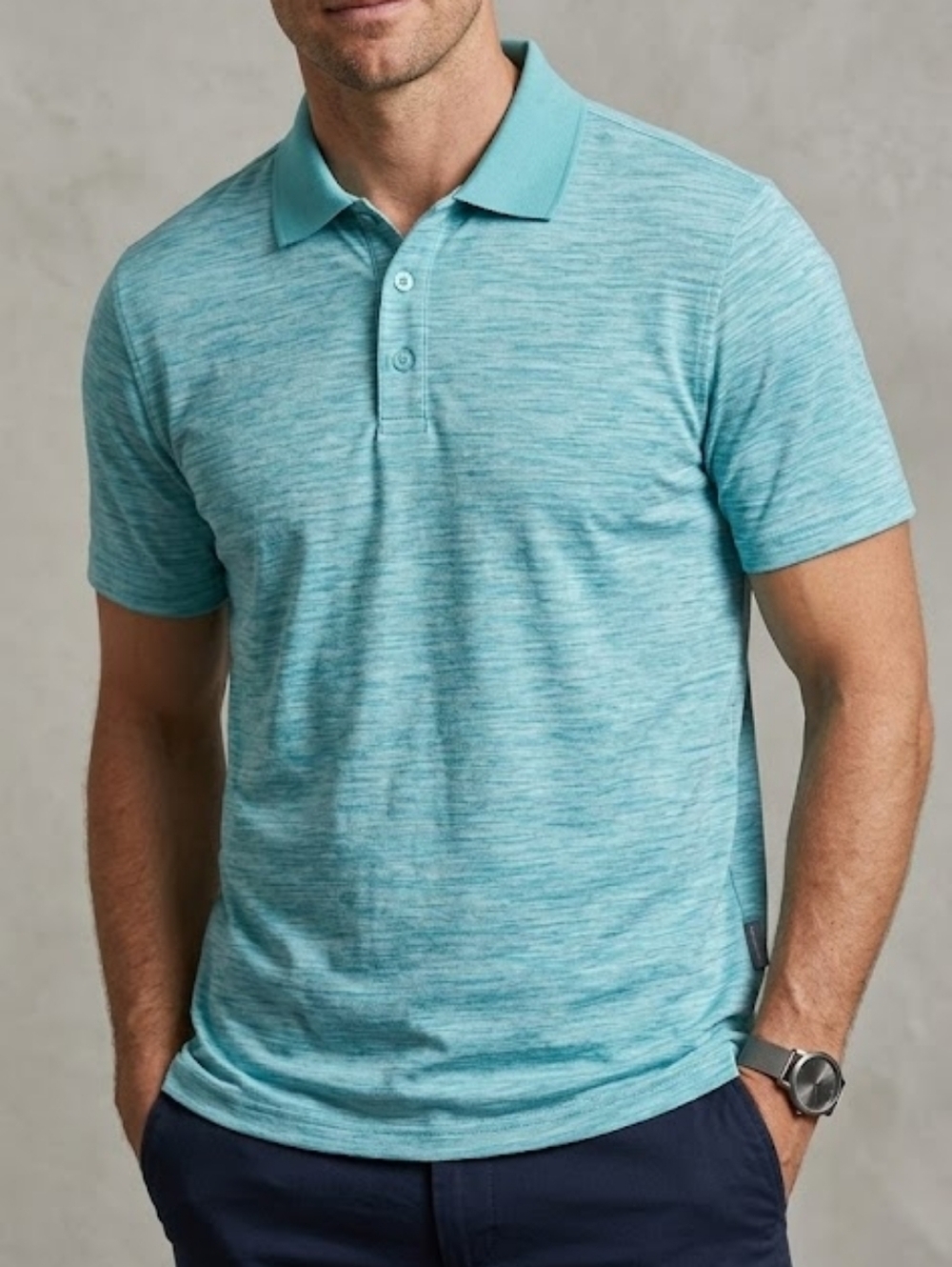 F.O.G. By London Fog Men's  Polo Short Sleeve Shirt Tiel Outerspace L